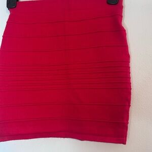 WOW Couture Red Ribbed Mini Skirt Night Out